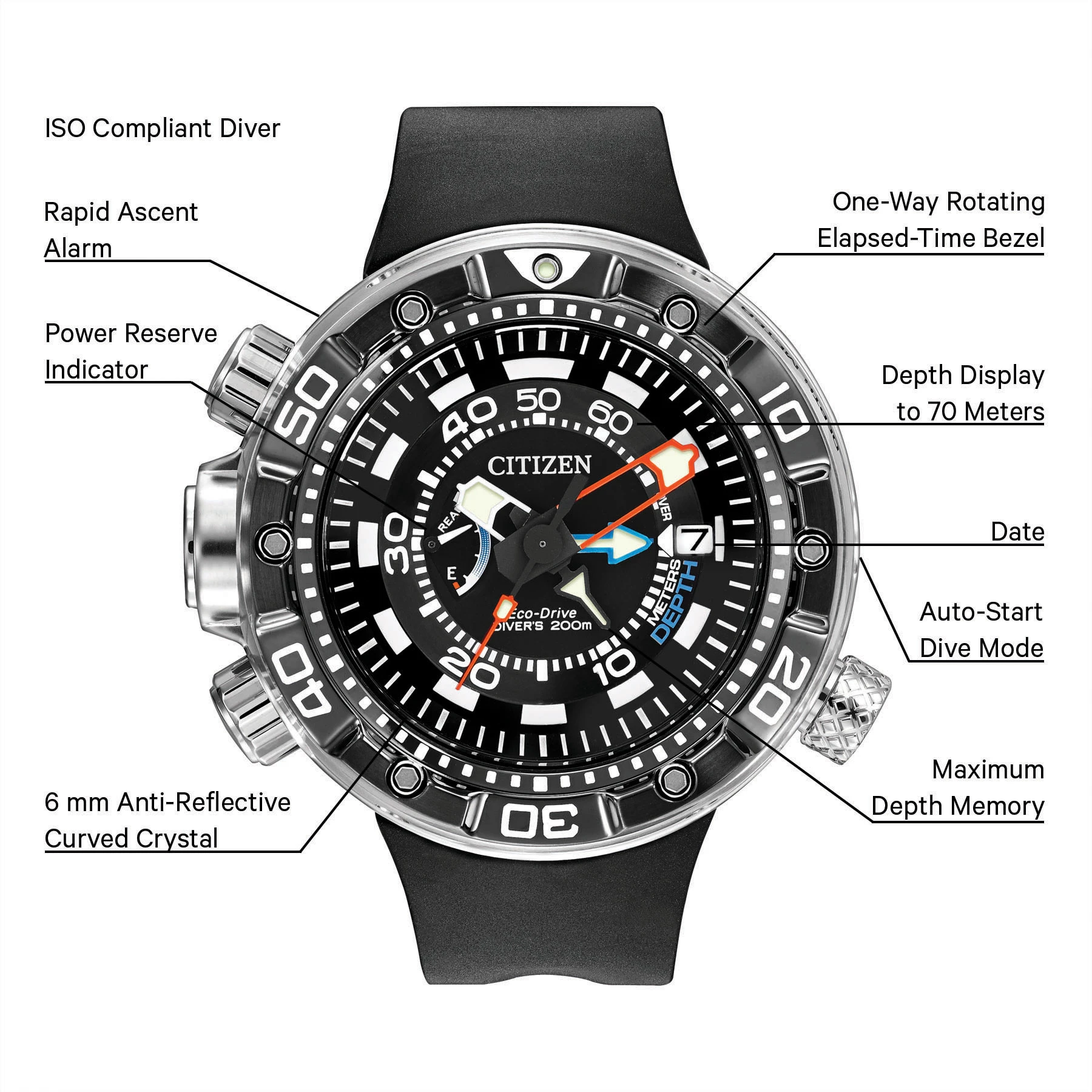 Promaster Aqualand 200M - Men's Eco-Drive Black Dive Watch | CITIZEN